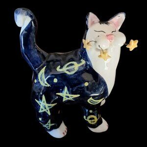 ANNACO CREATIONS AMY LACOMBE WHIMSICLAY FANCY FELINES MOON & STARS 2001